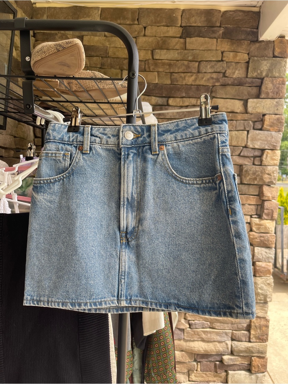 H&M Light Blue Denim Mini Skirt